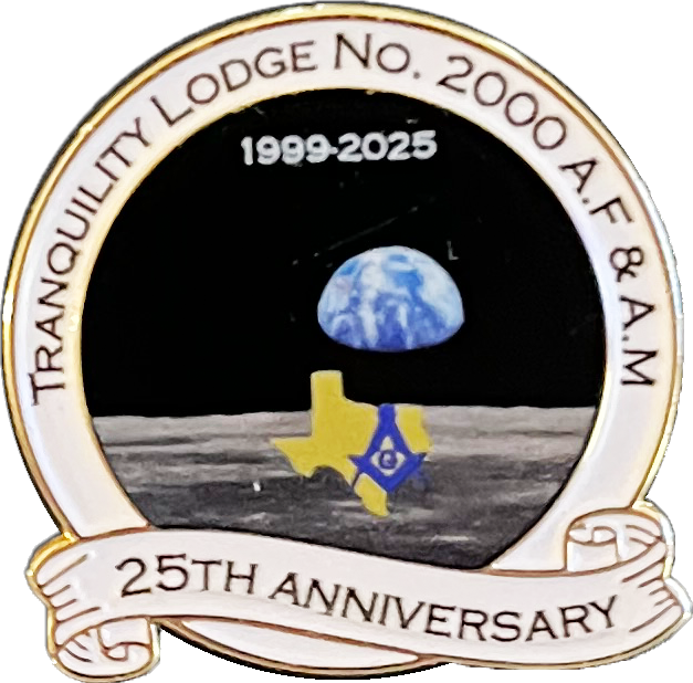 Tranquility Lodge No. 2000 25th Anniversary lapel pin, 1999–2025