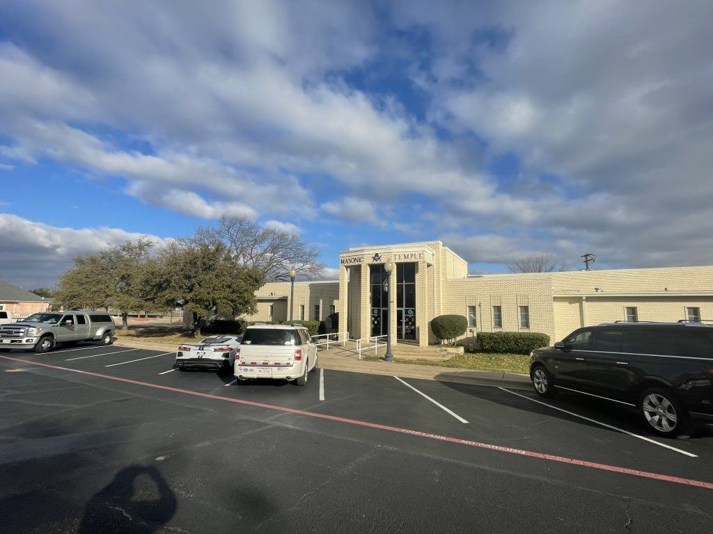 Exterior of the Masonic Temple in Arlington, Texas